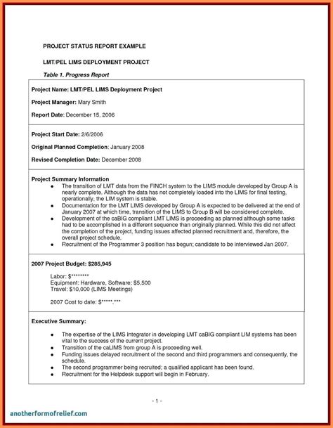 project management final report template